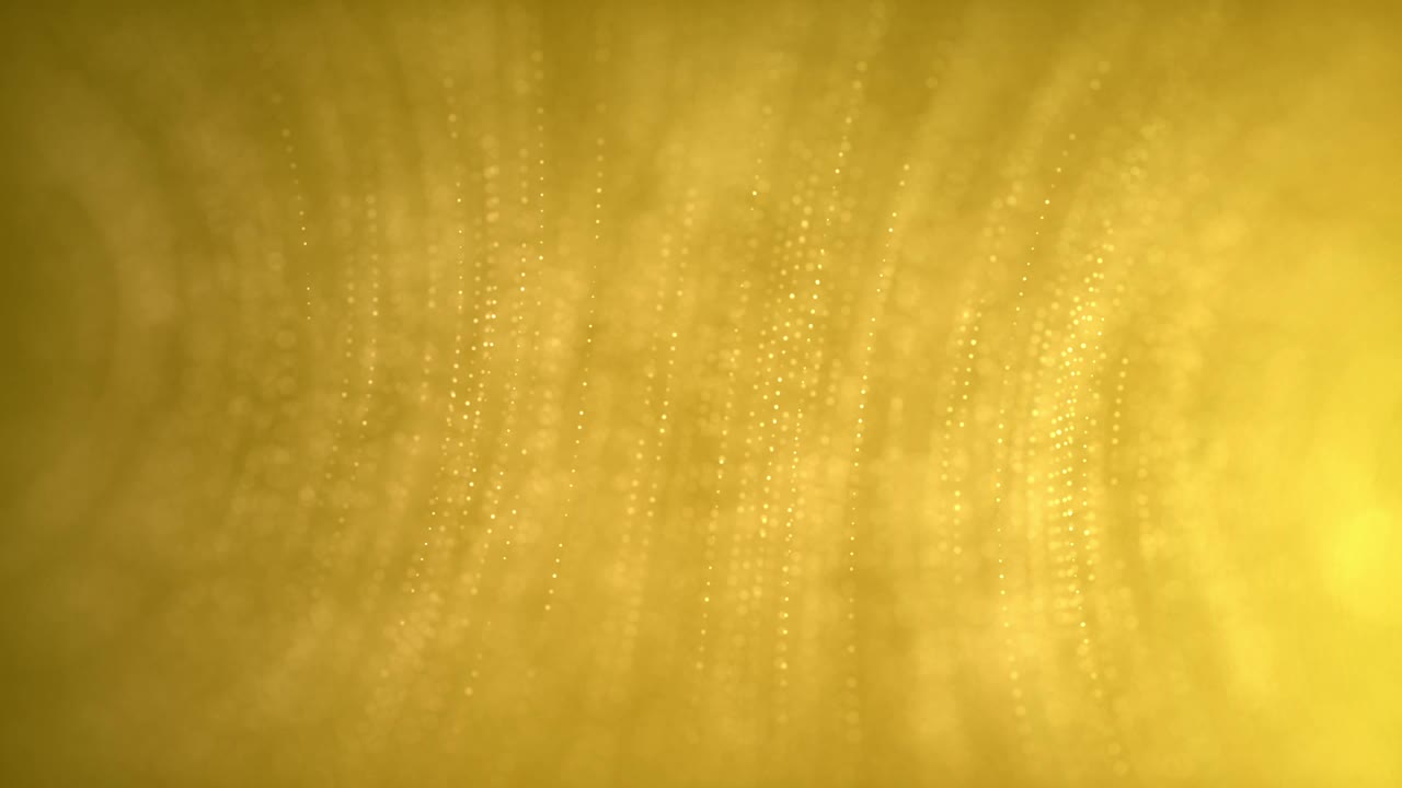 美丽的金色粒子闪耀的波浪和光线在渐变抽象的背景。视频下载