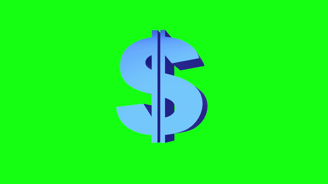 美元增长动画数字计数器，计数快与绿色背景上的图标钱视频下载