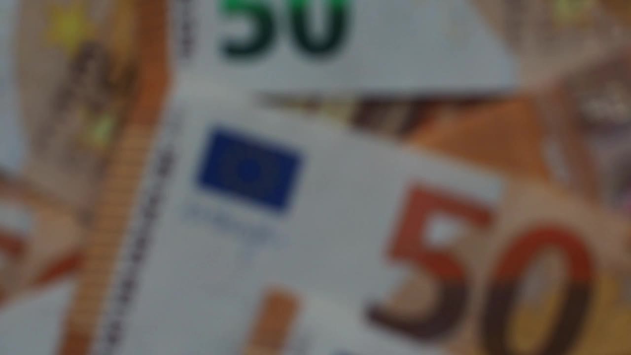 50欧元纸币的背景视频下载