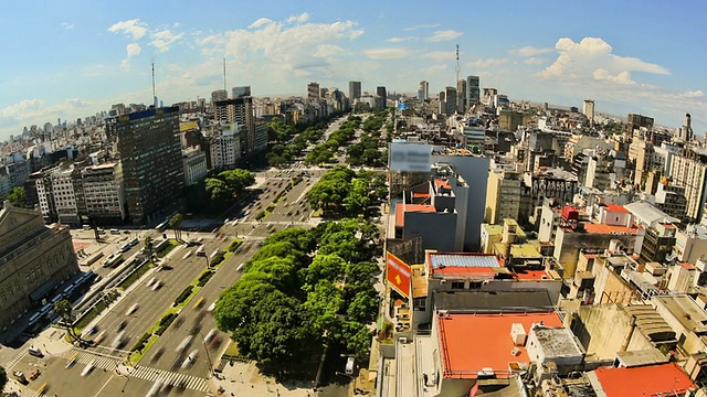 城市交通时间流逝布宜诺斯艾利斯以上缩放视频素材