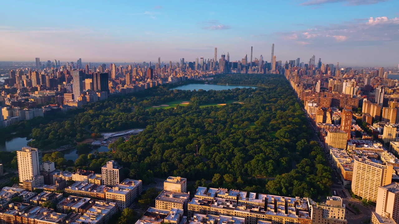 纽约市中央公园空中日间视频4k视频下载
