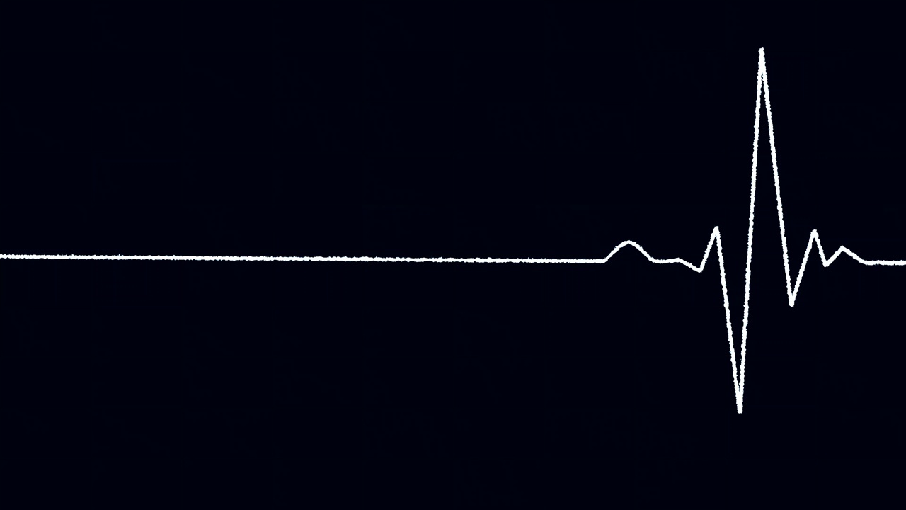 明亮的霓虹蓝色心跳脉冲线速率图。心电图显示心跳线。心电图，心脏脉搏。医学实验室概念视频下载