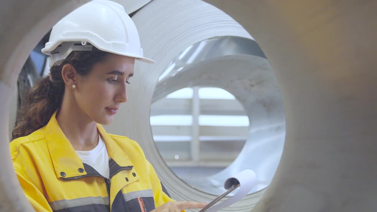 专业工业工厂的女工程师视频下载