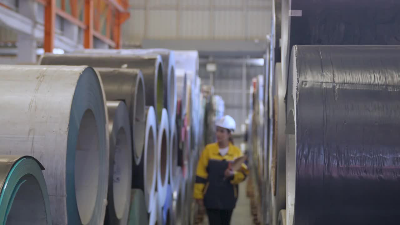 专业工业工厂的女工程师视频下载