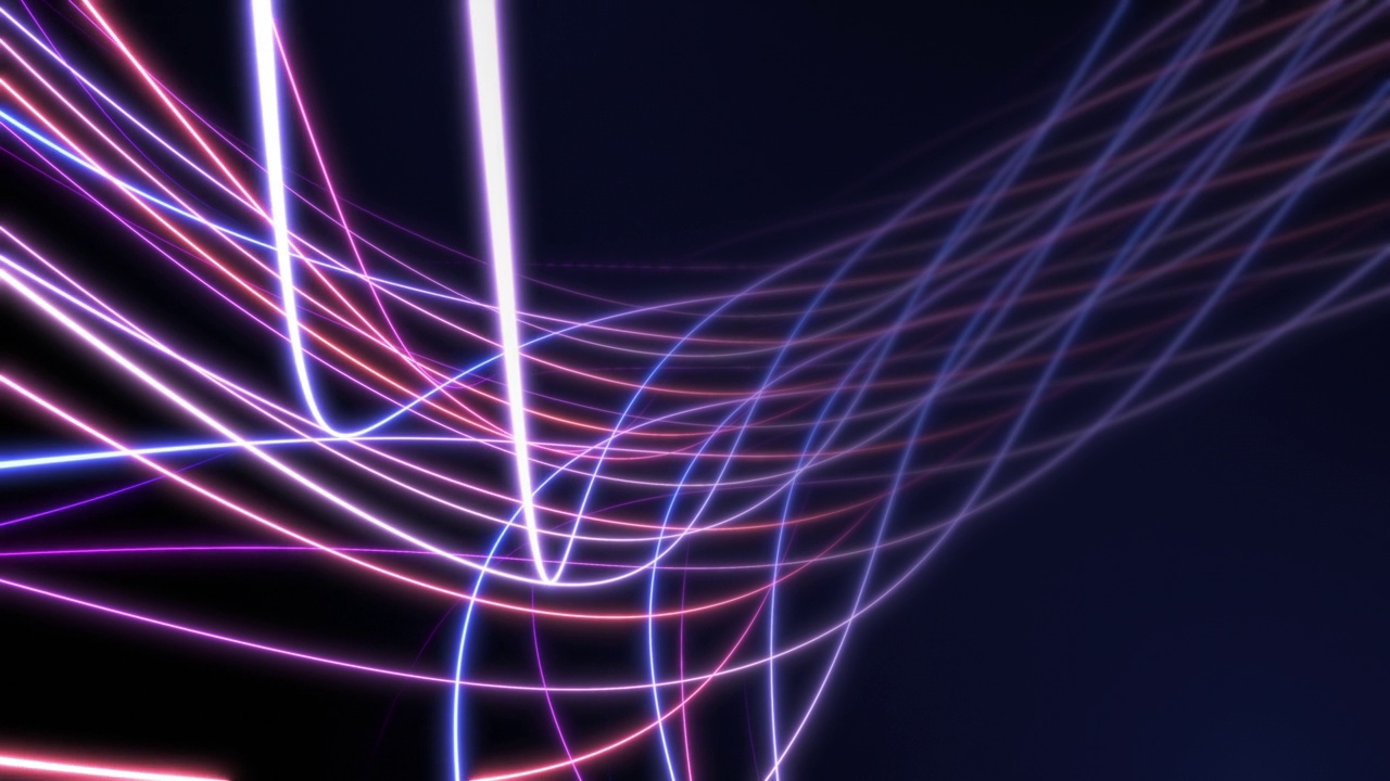 动态抽象曲线发光线，高速数据运动视频下载