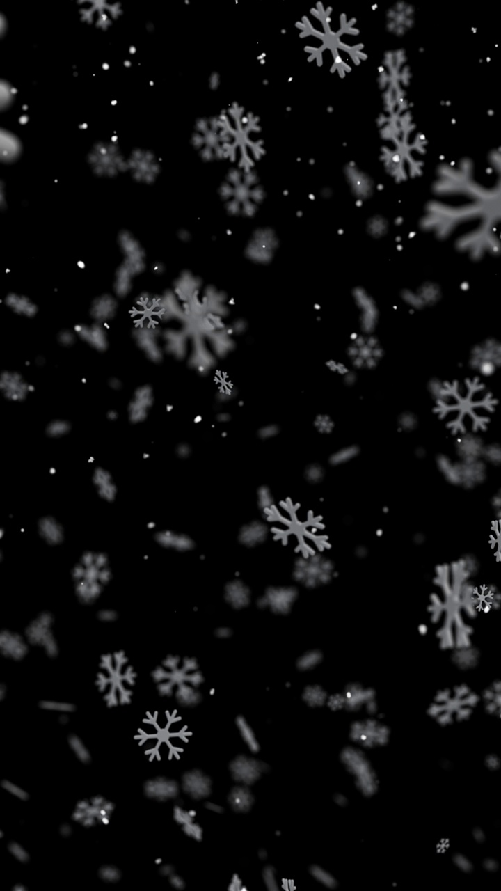 垂直视频，雪花飘落动画透明背景，Alpha通道准备好了。视频素材