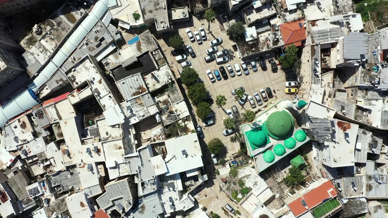 以色列阿克老城，阿克老城的鸟瞰图视频下载