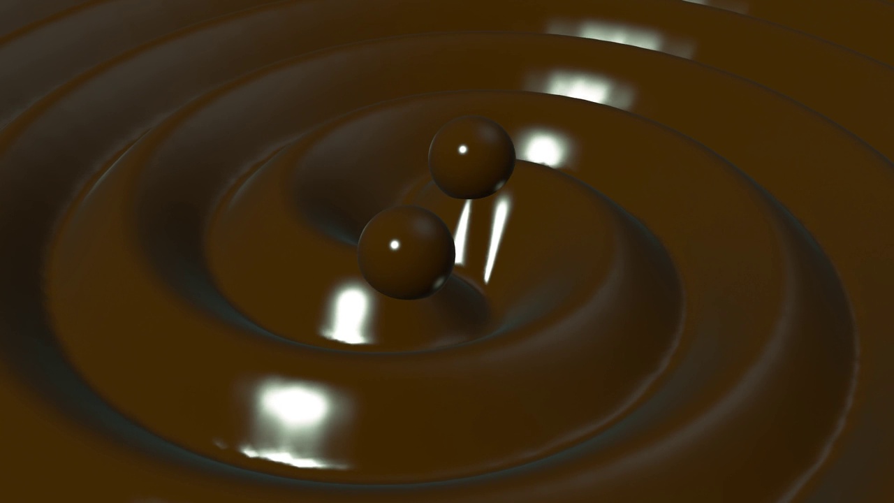 巧克力可可表面在圆周运动中波动的特写-奶油或食物概念背景视频下载
