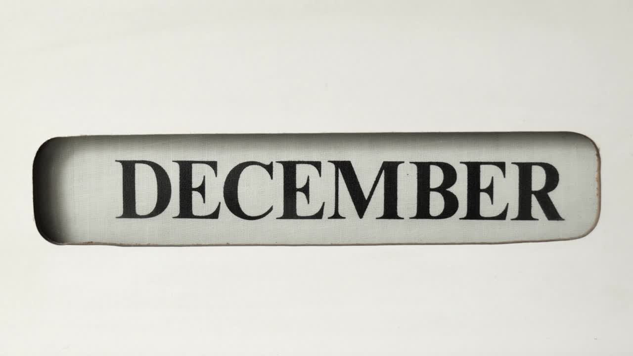 复古办公室日历从12月倒转到1月视频下载