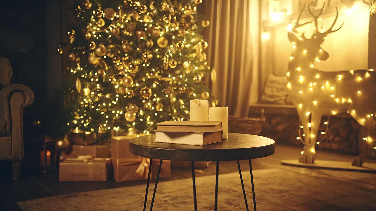 圣诞节和新年室内装饰视频下载