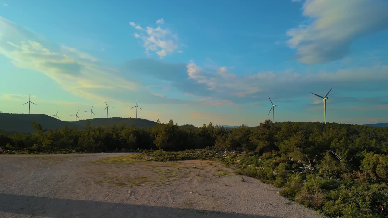 风力涡轮机风车能源农场视频下载