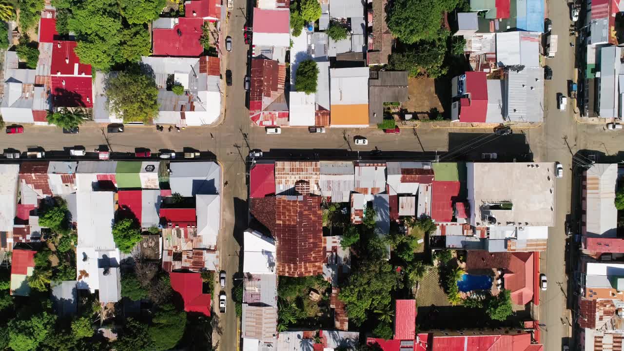 尼加拉瓜圣胡安德尔苏尔村的屋顶，慢动作视频下载