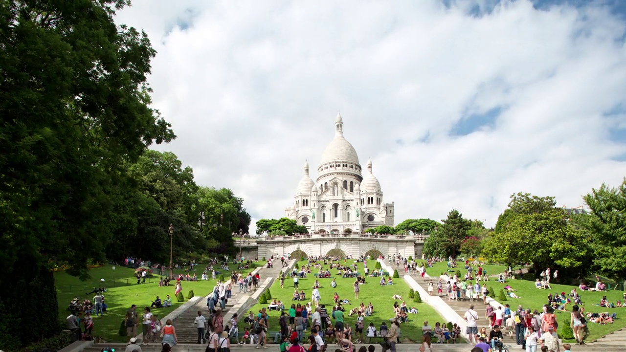 法国巴黎的圣心教堂视频下载