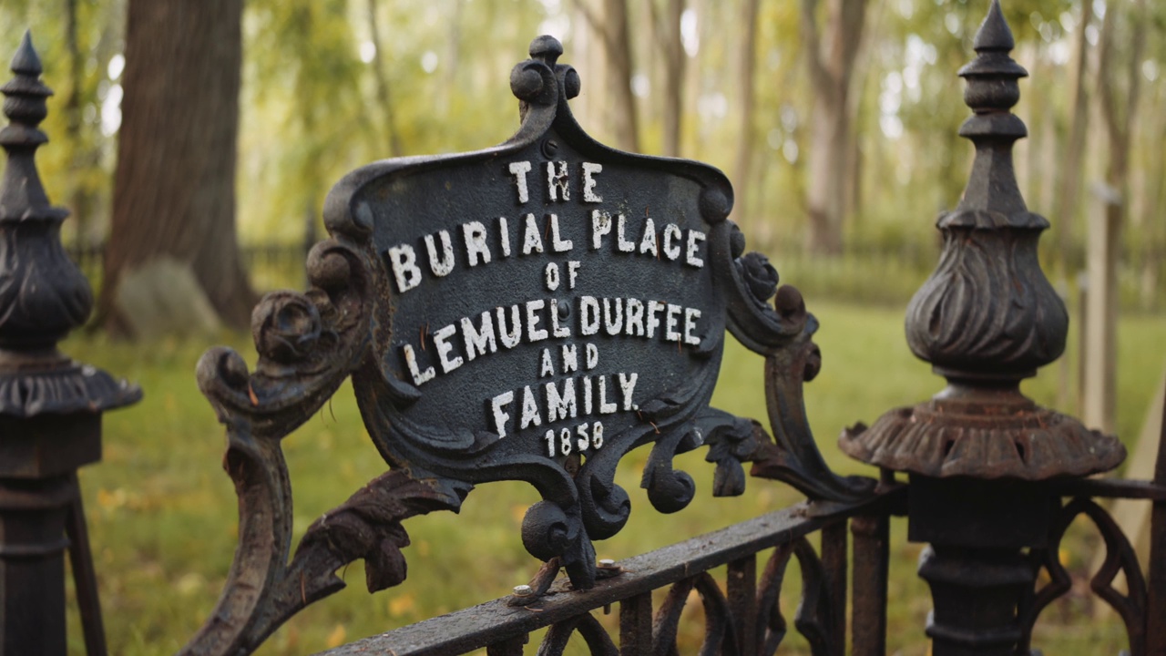 19世纪早期，帕尔米拉，老Lemuel Durfee及其家人最后安息的地方。还有19世纪初纽约北部的墓地。小墓地被围起来了。视频素材