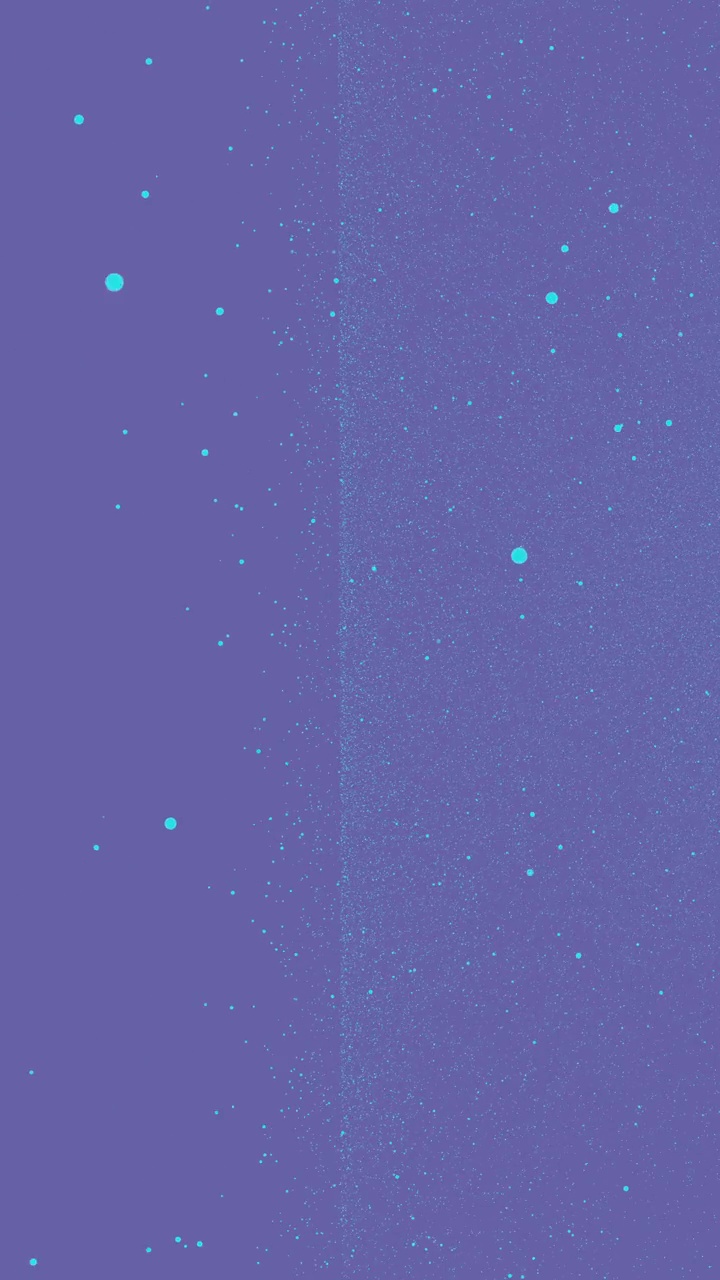 蓝色的小点在右边形成的紫色背景上闪闪发光，并蔓延到整个画面。垂直抽象的星星背景派对或圣诞假期的概念与复制空间视频下载