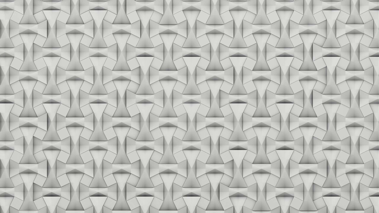 凸白色几何形状瓷砖背景。膨胀的数字马赛克图案。创意3d平面设计墙运动动画。视频素材