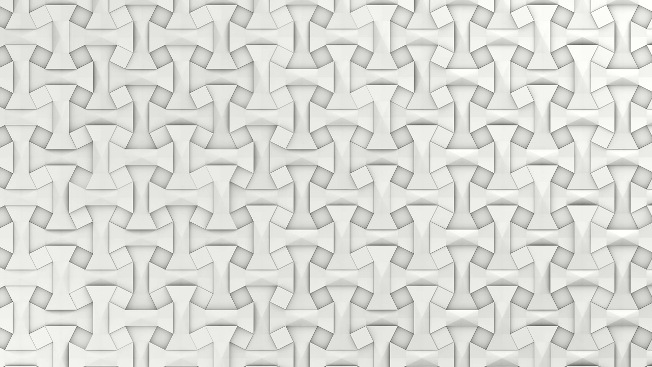 凸白色几何形状瓷砖背景。膨胀的数字马赛克图案。创意3d图形墙运动动画。视频素材