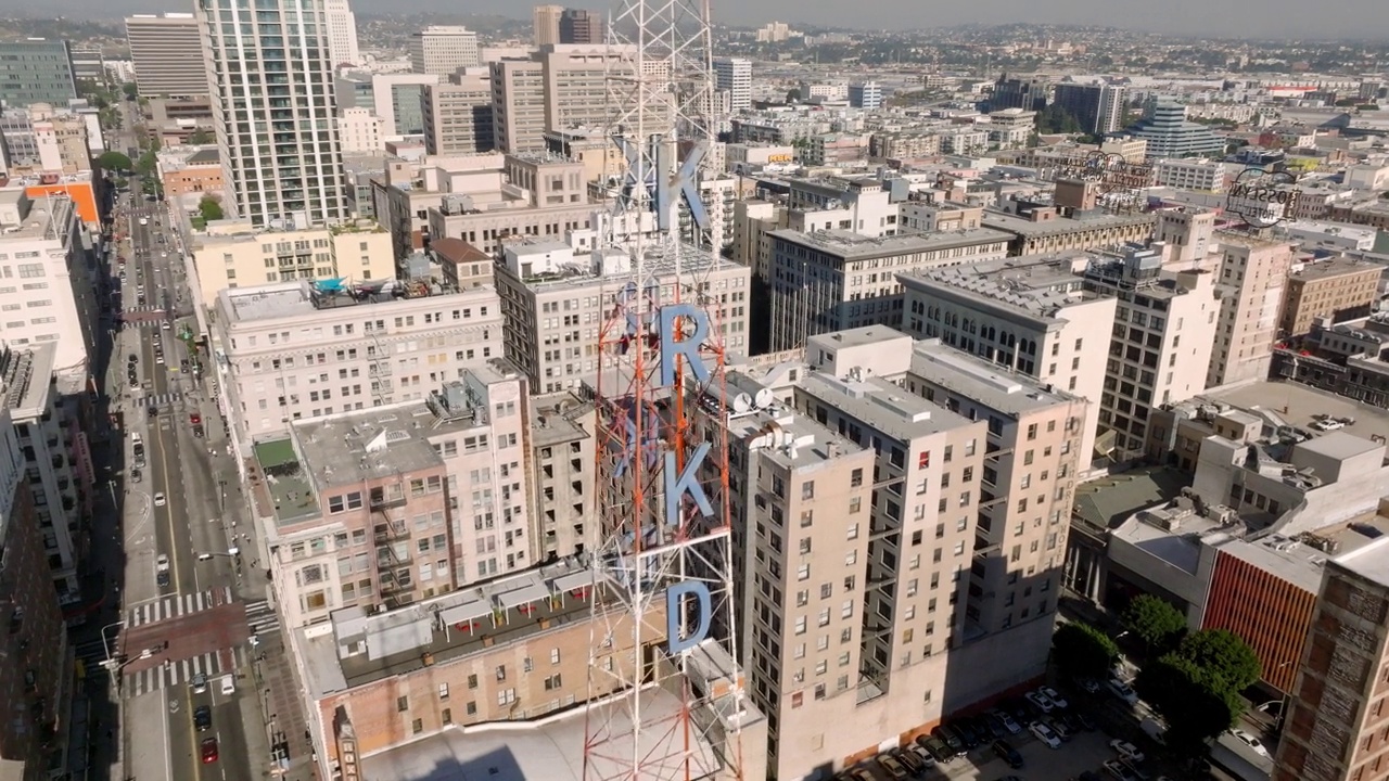 洛杉矶市区无人机拍摄视频下载