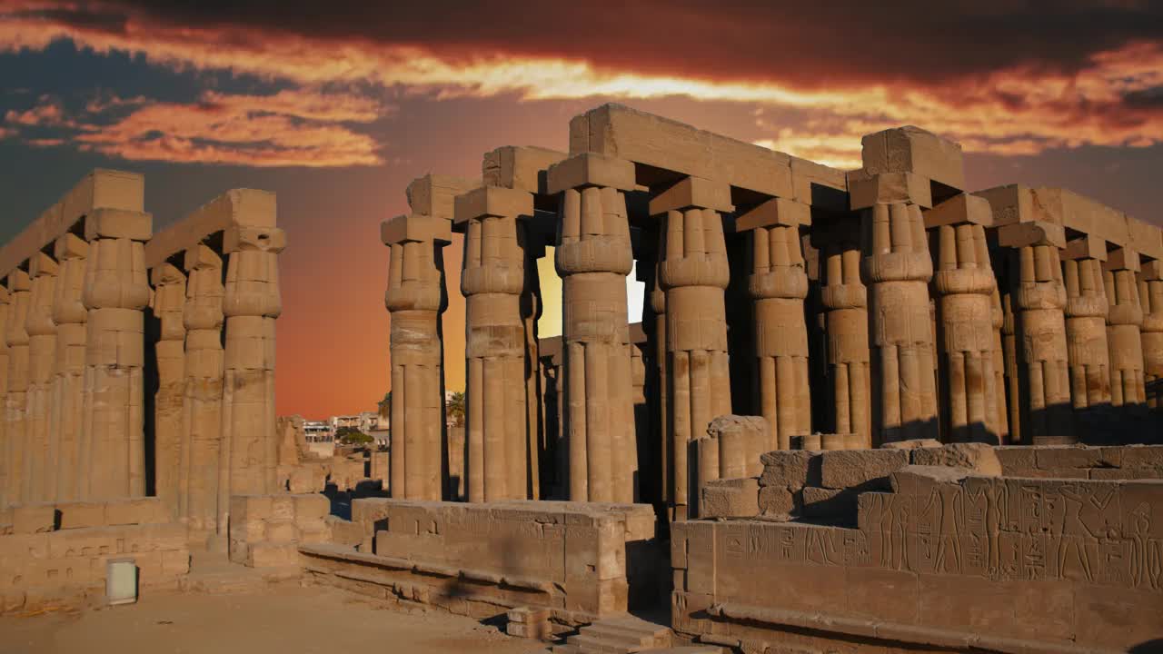 卢克索神庙，阿蒙-拉的中心神庙，卢克索，埃及视频下载