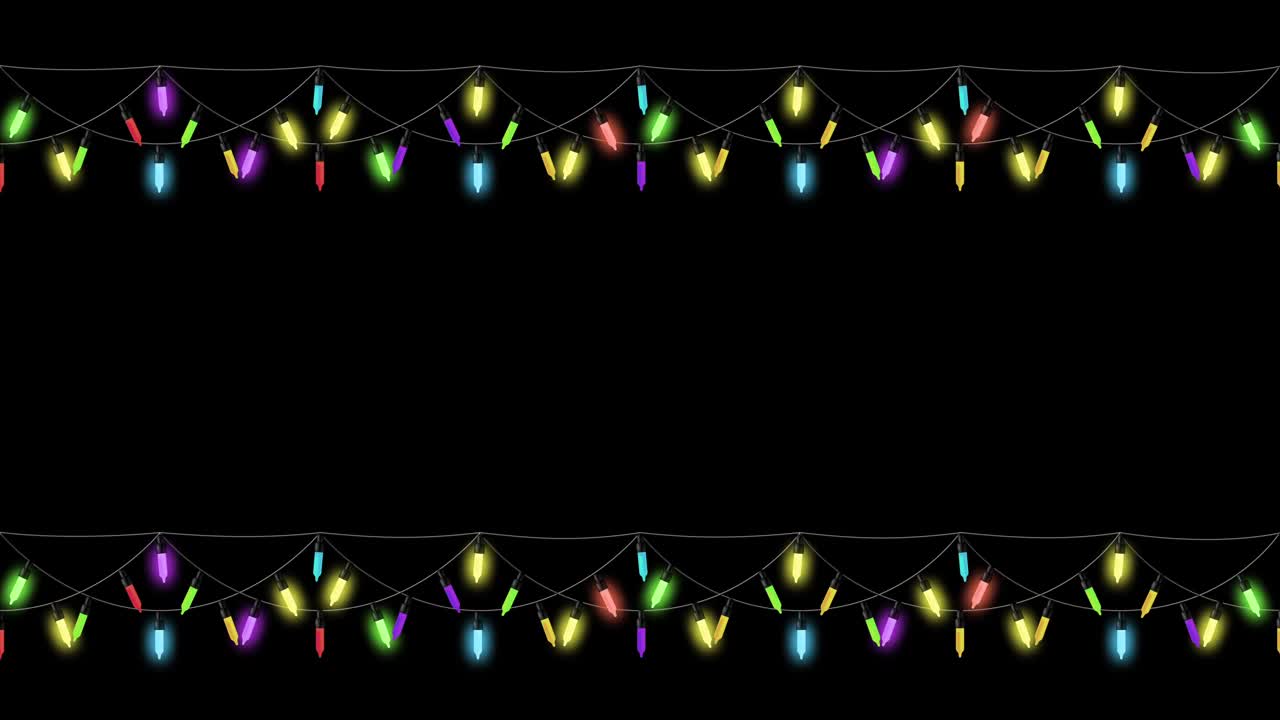 五颜六色的节日灯在闪烁的模式，与阿尔法哑光视频下载