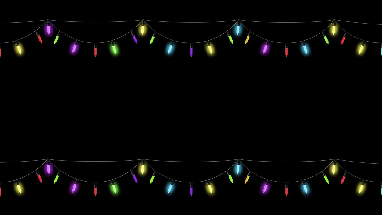 五颜六色的节日灯在闪烁的模式，与阿尔法哑光视频下载