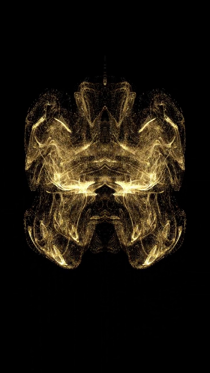 垂直视频，抽象的金粒子移动的背景。视频下载