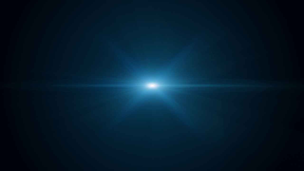 蓝色光学闪光镜头闪烁旋转动画背景。视频下载
