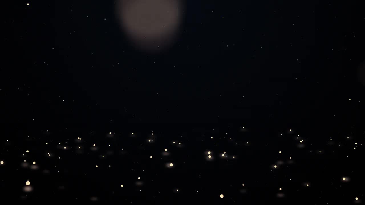 圣诞树动画与灯粒子和雪花在黑色视频下载