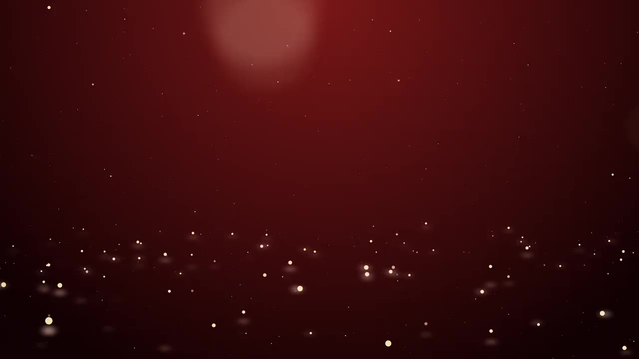 圣诞树动画与灯粒子和雪花上的红色视频下载