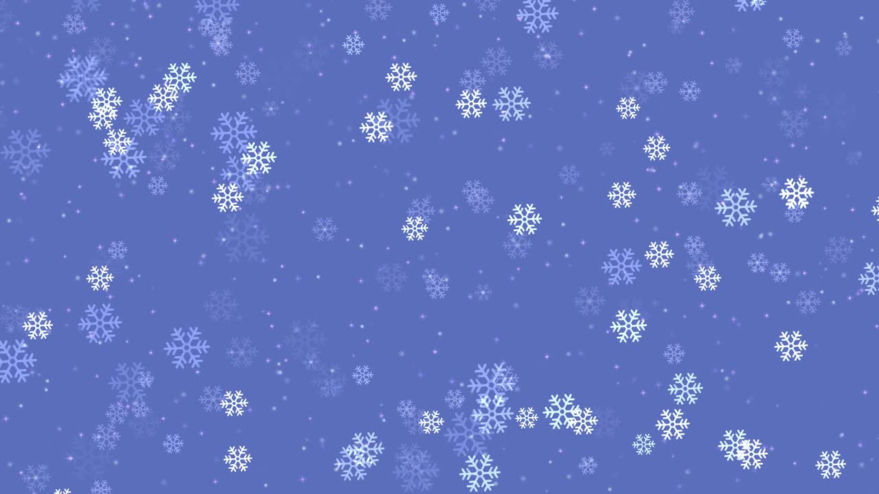 飘落的雪花动画冬天的背景视频下载