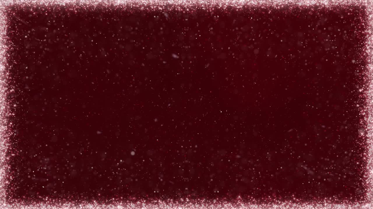 雪闪光框架上的红色背景4K循环视频下载