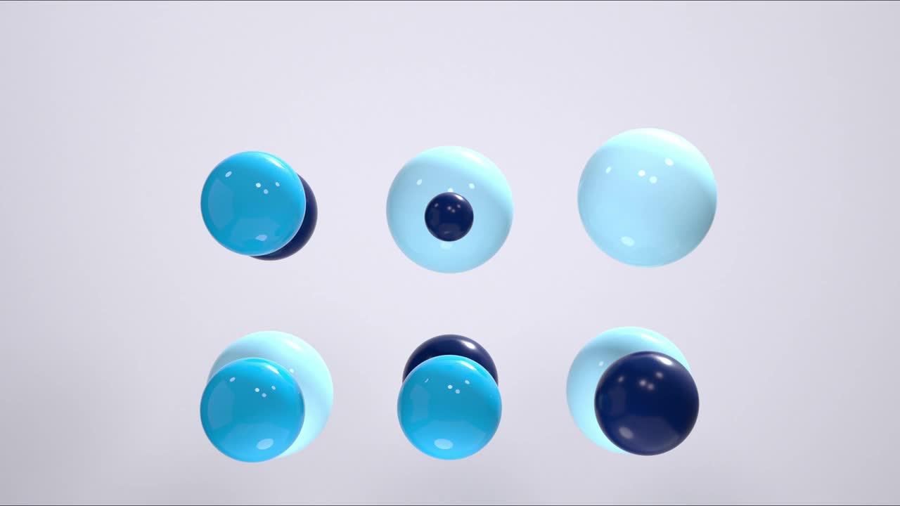 蓝色球体3d渲染抽象运动视频下载