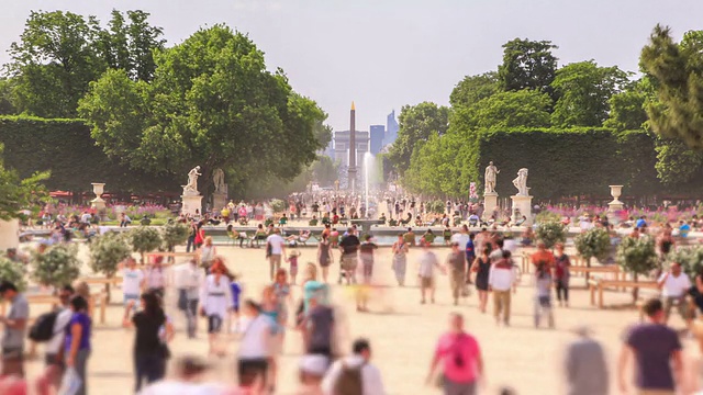 城市行人交通时间流逝巴黎视频素材