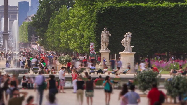 城市行人交通时间流逝巴黎潘视频素材