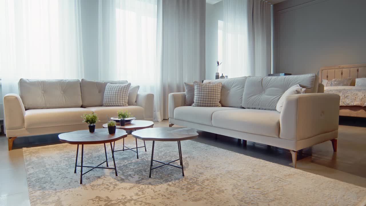 两张沙发的客厅室内设计视频下载