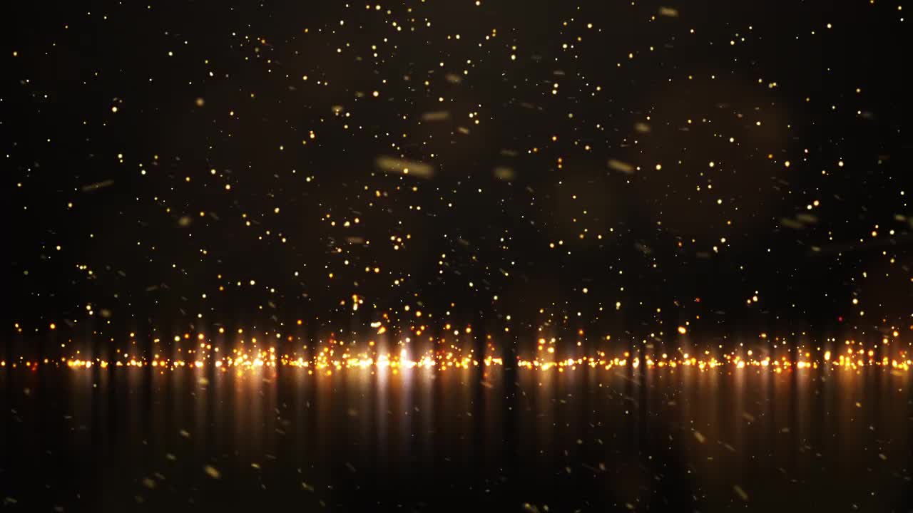 粒子的光和雪花落在节日的背景视频下载