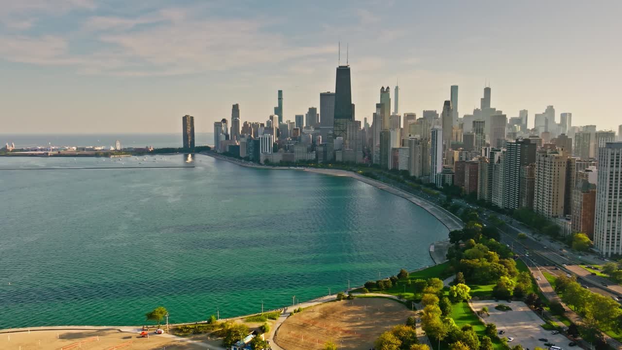芝加哥黄金海岸航拍视频下载