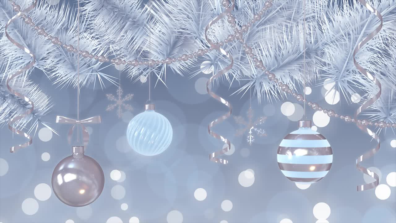 圣诞背景用松枝和圣诞装饰视频下载