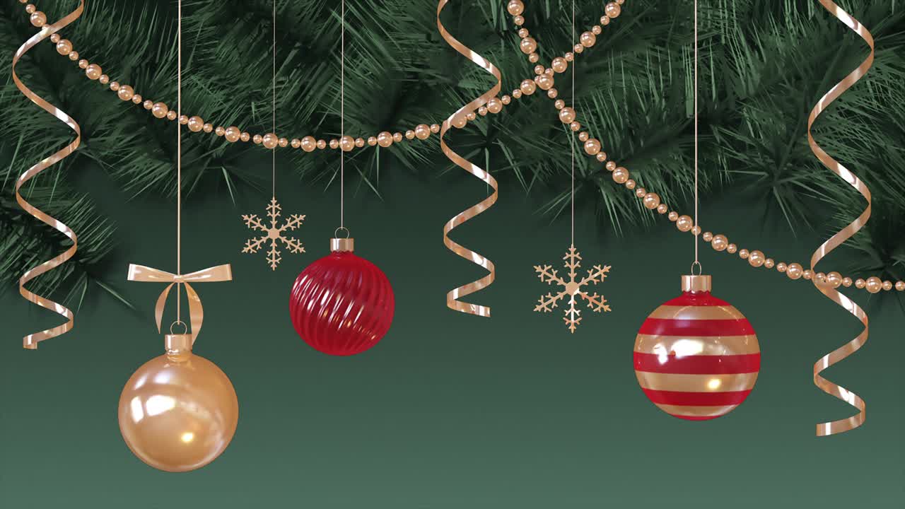 圣诞和新年背景与节日装饰视频下载