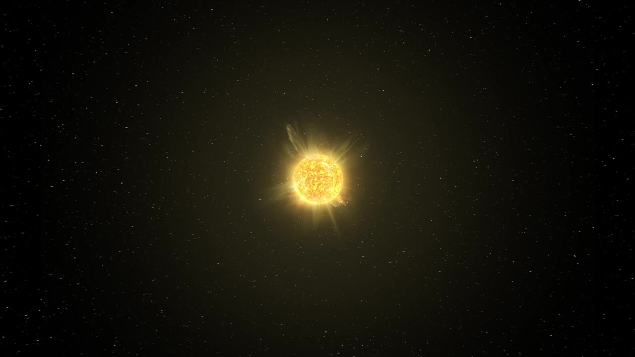 太阳在太空中漂浮视频下载