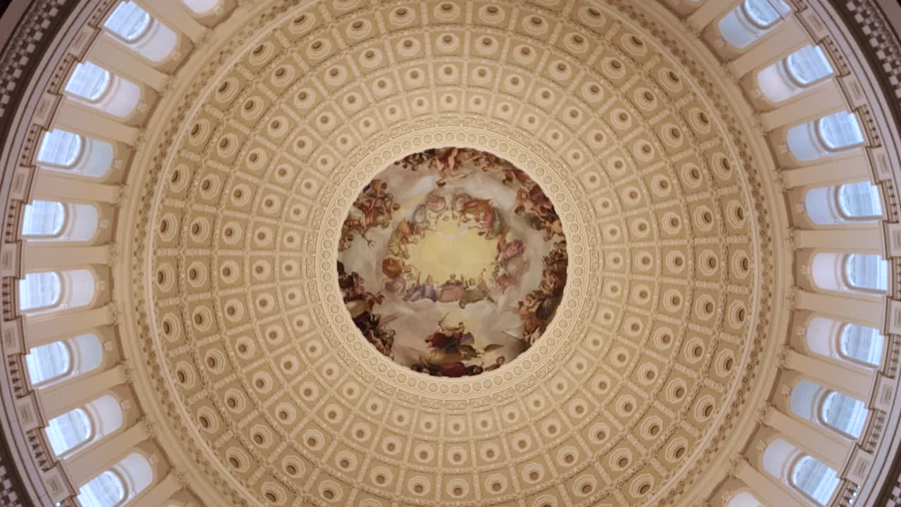 位于华盛顿特区的美国国会大厦圆形大厅视频下载