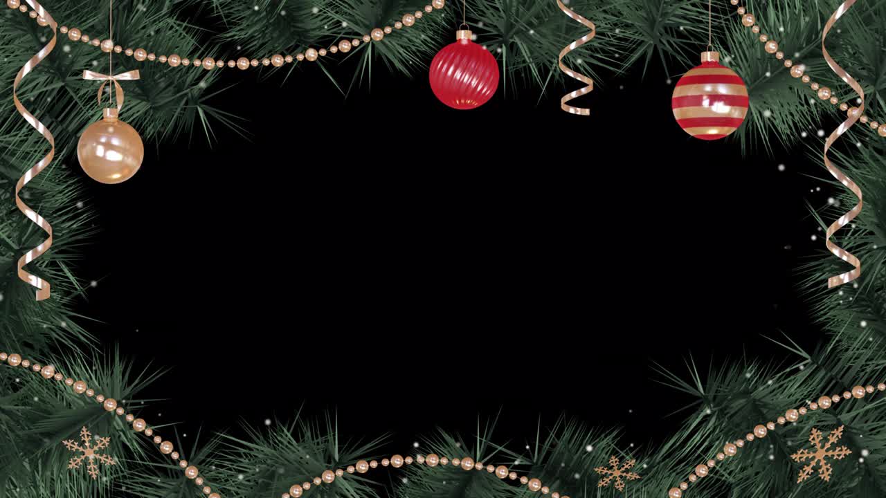 圣诞和新年框架与节日装饰视频下载