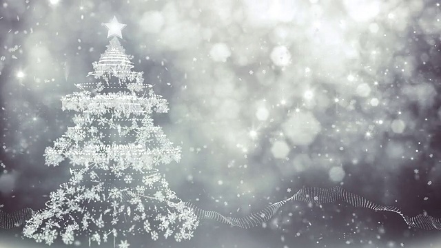 雪花圣诞树(银色)-环视频素材