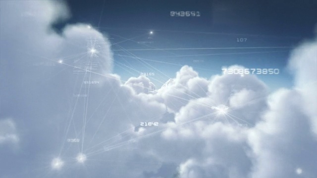 通过网络连接穿越云。的一天。Loopable。视频素材