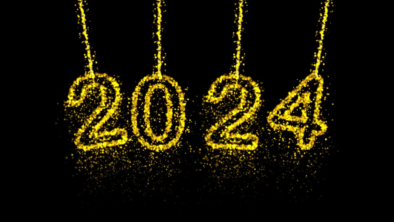 2024年新年庆祝理念。新年快乐的概念。视频下载