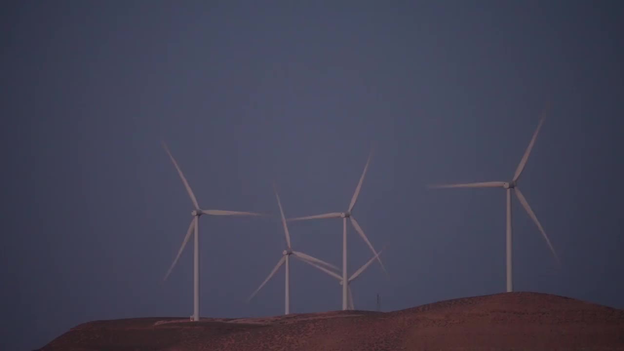 风电场，风力涡轮机视频素材