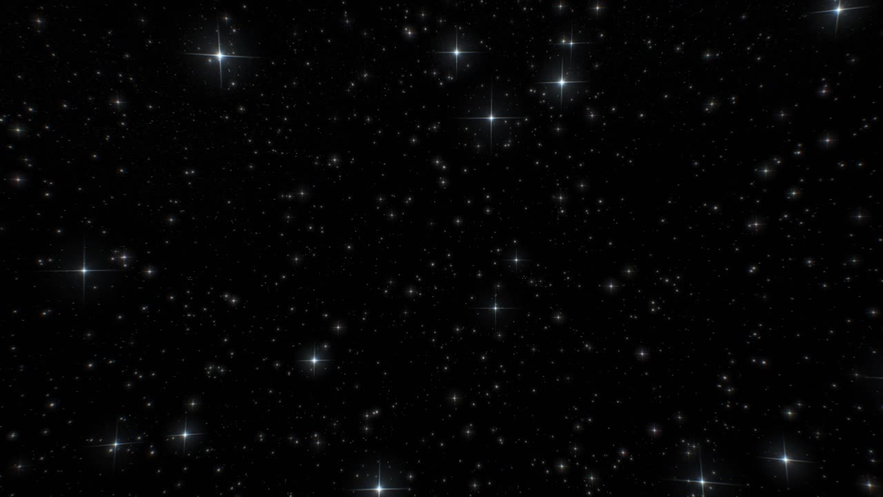 美丽的移动星空无缝。平移夜空闪烁的星星发光的循环动画。闪烁的星星自然背景。空中魔术圣诞快乐新年快乐概念视频下载