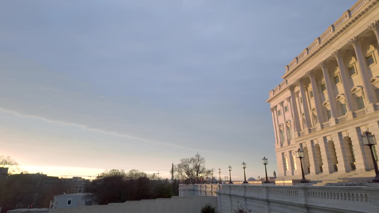 在华盛顿特区的美国国会大厦，美国众议院视频下载