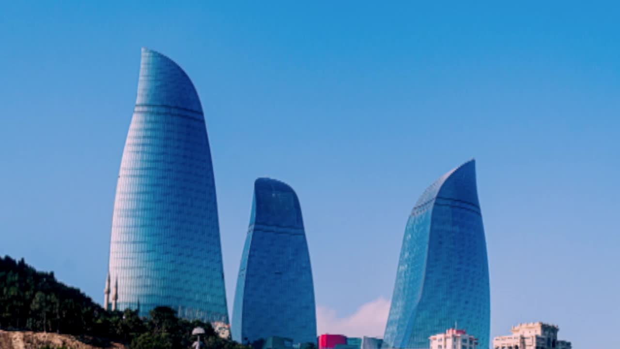阿塞拜疆巴库的火焰塔，视频下载