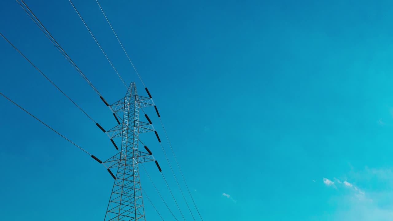 电力和电力运输用塔架视频素材